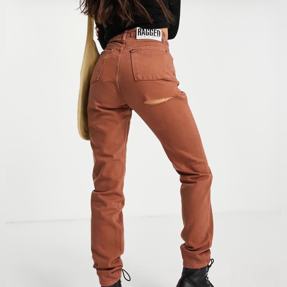 The Ragged Priest Brown High-Waisted Straight Leg Jeans - Picture 2 of 9
